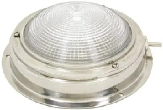 Allpa Messing Kajütlampe Mit Geriffelter Linse, 12v/15w, A=140mm, B=98mm, Mit Ventilation & Schalter