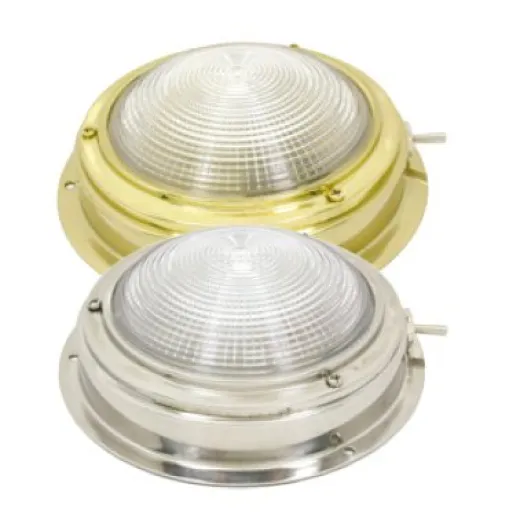 Allpa Messing Kajütlampe Mit Geriffelter Linse, 12v/15w, A=170mm, B=115mm, Mit Ventilation & Schalter