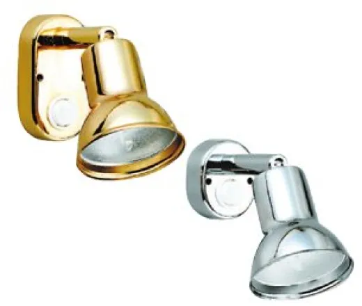 Allpa Messing Leselampe, Halogen, Wandmontage, Verstellbar, 12v/10w, D=54mm, Mit Schalter