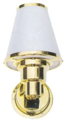 Allpa Messing Polierte Kabinenleuchte, Wandmontage, 12v/10w, Fußplatte Ø76mm, Mit Schalter
