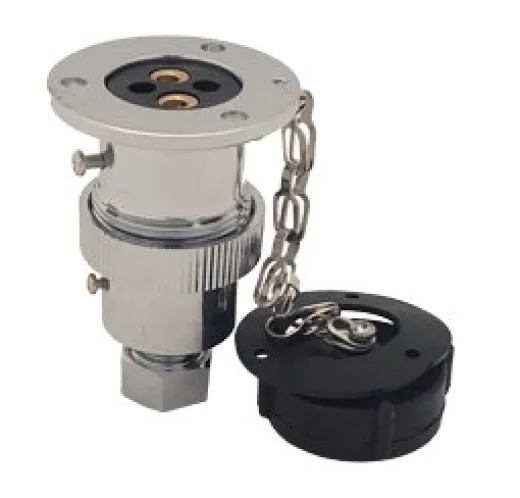Allpa Messing-Verchromter Wasserdichter Stecker, 5a, 2-Anschlüsse, Komplett Mit Deckel
