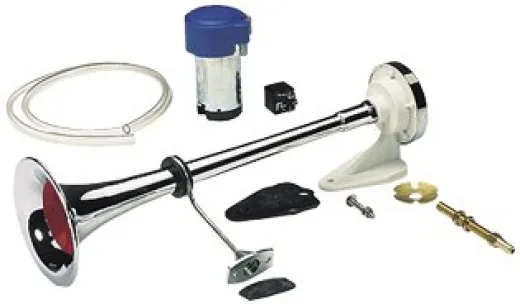 Allpa Messingverchromtes Signalhorn Mit Kompressor, Einklang, L=500mm, 12v (111db(A)-228hz)