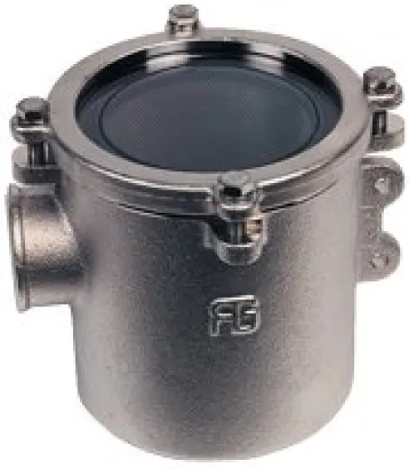 Allpa Nickel-Besch. Bronze Kühlwasserfilter (Robust) Mit Niro 316 Sieb, 1-1/2, H=178mm, 19100l/Std