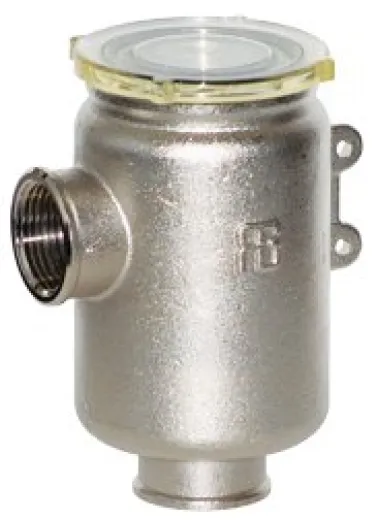 Allpa Nickel-Beschichteter Messing Kühlwasserfilter Mit Niro 316 Sieb, 3/8, H=105mm, 1800l/Std