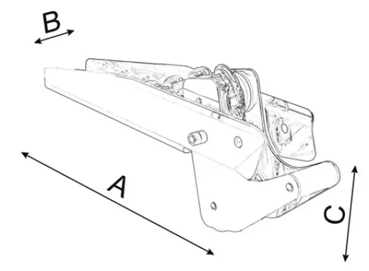 Allpa Niro Ankerbugrolle, A=400mm, B=80mm, C=80mm (Kippbar, Bis 15kg)