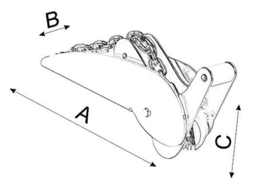 Allpa Niro Ankerbugrolle, A=495mm, B=90mm, C=150mm (Kippbar, Bis 20kg)