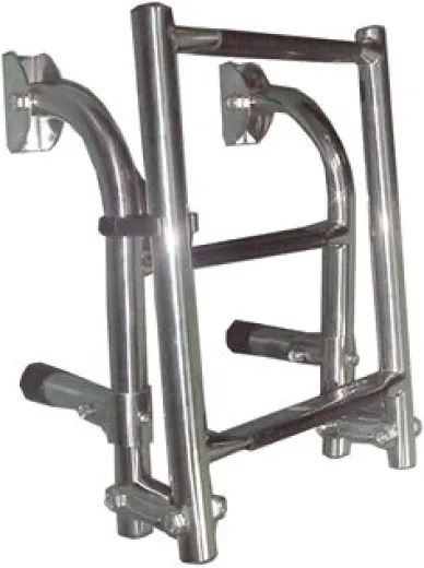 Allpa Niro Badeleiter, 1+2-Stufen Mit Kunststoff Beschichtet, Ausgeklappt 235x600mm, Rohr Ø22mm