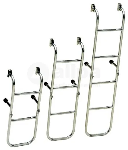 Allpa Niro Badeleiter, 4-Stufen, Mit Festen Distanzhaltern, Abm. Ausgeklappt 260x830mm, Rohr Ø20mm