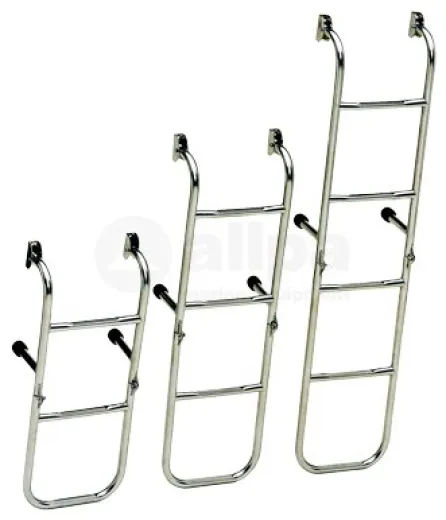 Allpa Niro Badeleiter, 4-Stufen, Mit Festen Distanzhaltern, Abm. Ausgeklappt 260x830mm, Rohr Ø20mm