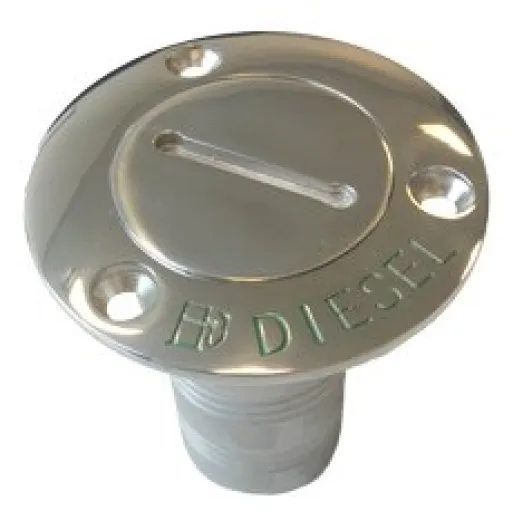Allpa Niro Deckeinfüllstütze Diesel, Schlauchanschluss Ø38mm, Flansch Ø76mm, 0° Modell
