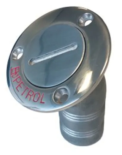 Allpa Niro Deckeinfüllstütze Petrol, Schlauchanschluss Ø38mm, Flansch Ø76mm, 30° Modell