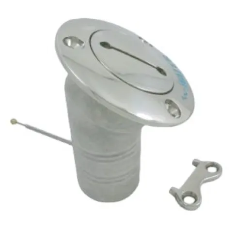 allpa NIRO Deckeinfüllstütze Waste Schlauchanschluss Ø38mm Flansch Ø76mm 30º Modell