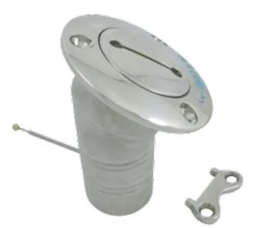 allpa NIRO Deckeinfüllstütze Waste Schlauchanschluss Ø38mm Flansch Ø76mm 30º Modell