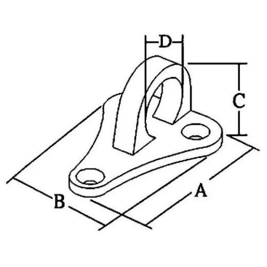 Allpa Niro Fenderaugen, A=33mm, B=29mm, C=21mm (Pro Paar) (Max. Tau Ø10mm)