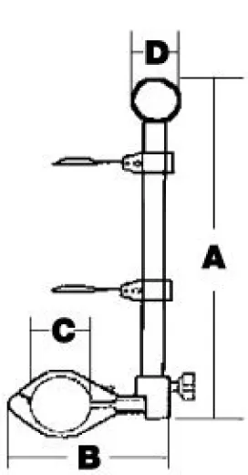 Allpa Niro Flaggenstock, L=450mm, Voor Montage Op Railing Ø25mm