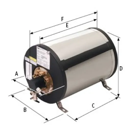 Allpa Niro Marine Warmwasserbereiter, 1200w/22l, Rundes Modell, Gewicht 14kg