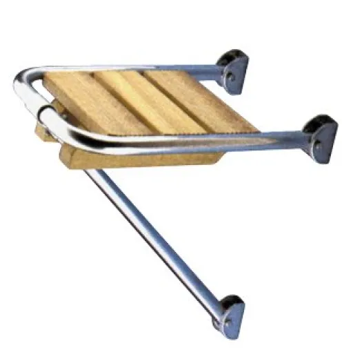 Allpa Niro Mini Badeplattform Mit Holzlatten Aus Teak, Abm. 270x360mm, 1x Stüzen, Rohr Ø25mm