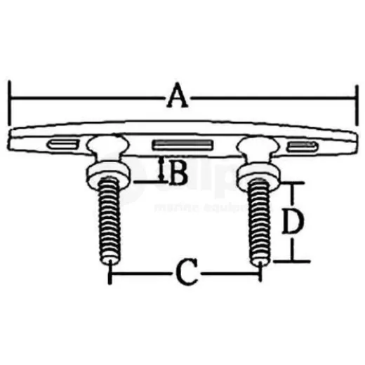 allpa NIRO ovale Klampe Bolzenmontage Ø10mm A250mm B42mm C150mm D72mm E83mm F41mm
