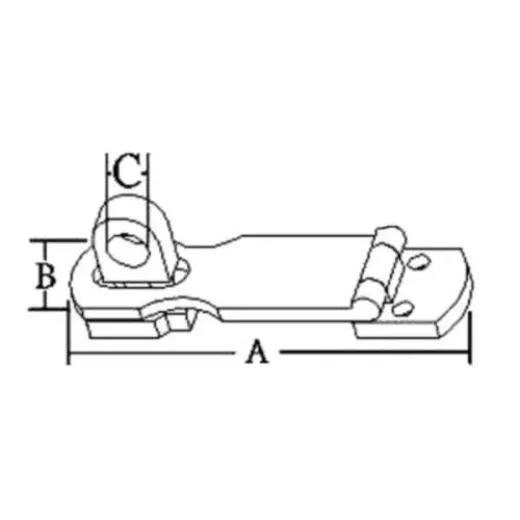 Allpa Niro Scharnier Für Hängeschloß, A=90mm, B=25mm, C=9mm