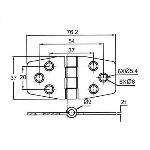 allpa NIRO Scharnier mit Abdeckung für Schranktüre 37x36x2mm