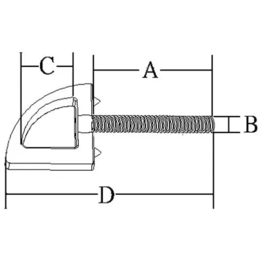 Allpa Schraube Mit Niro Auge, A=102mm, B=12mm, C=23mm, D=152mm
