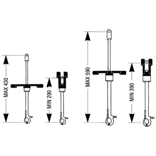 Allpa Niro Stagspanner Mit Aluminium Klappgriffen & Schnapphaken, Max. Stag Ø6-8mm