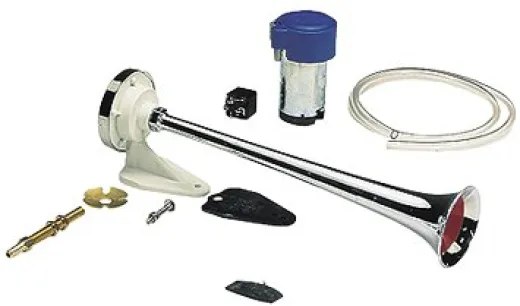 Allpa Kunststoffverchromtes Signalhorn Mit Kompressor, Einklang, L=390mm, 12v (108db(A)-326hz)
