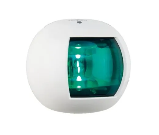 Allpa Positionslaterne Grün, Steuerbord, Led 12-24v, Weißes Kunststoffgehäuse