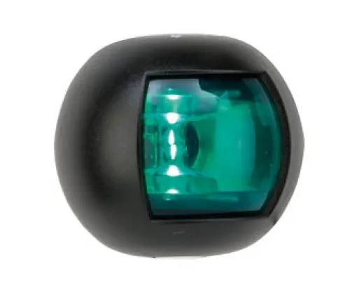 Allpa Positionslaterne Grün, Steuerbord, Led 12-24v, Schwarzes Kunststoffgehäuse