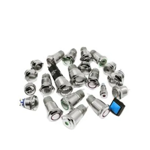 Allpa Niro Ring Led Druckschalter, (On)/Off, 12v, Bohrloch Ø22mm, Einbautiefe 40mm, Rot Led