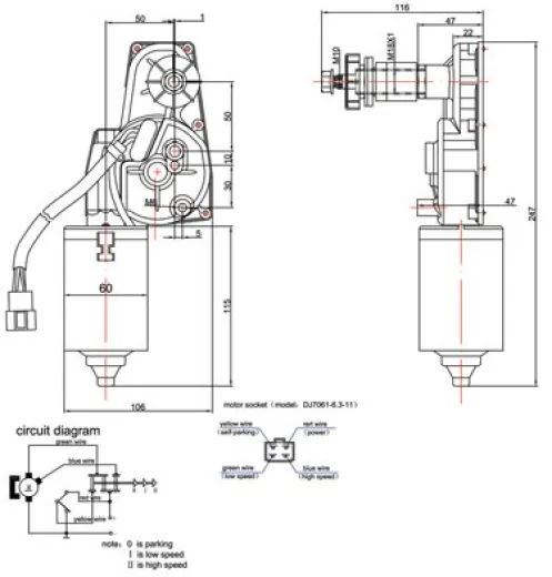 Allpa Scheibenwischermotor (Zd2330c) Modell Echo - 24v/30w