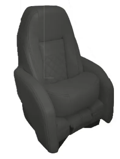 Allpa Steuerstuhl Modell Race Pro Flip-Up, Anthrazit Mit Weißen Kontrastnähten