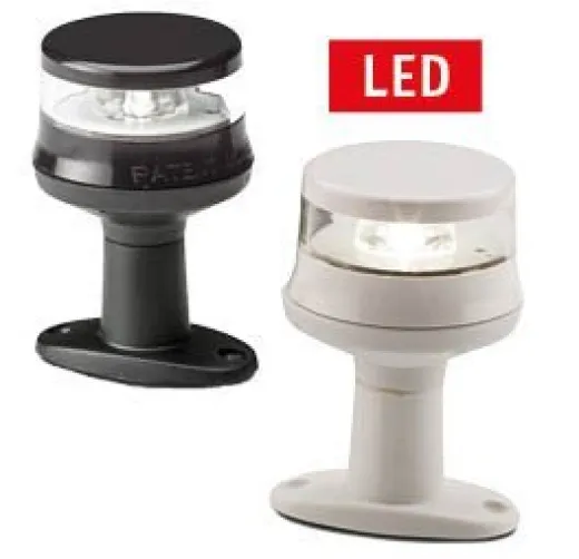 Allpa Toplaterne 360° Weiß, Led 12-24v, Schwarzes Kunststoffgehäuse