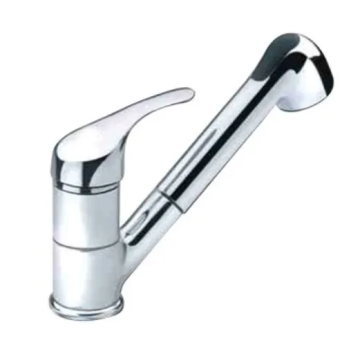 Allpa Verchromter 1-Hebel-Mischhahn Mit Abnehmbarer Handdusche, Anschluss 3/8, 195x125x148mm, Schlauchlänge 1,17m