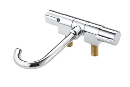 Allpa Verchromter 2-Knöpfe-Mischhahn, Drehbar, Auslauf Ø14mm, Anschluss 3/8, A=60mm, B=140mm, C=180mm, D=155mm, E=60mm
