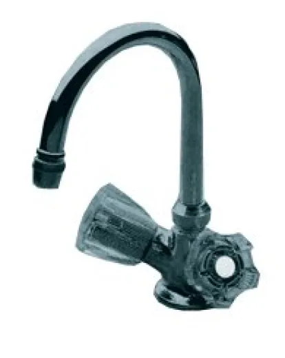 Allpa Verchromter 2-Knöpfe-Mischhahn Mit Schwenkbarem 12mm-Auslauf, Anschluß 3/8