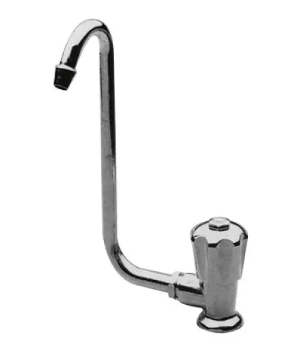 Allpa Verchromter Wasserhahn Mit Faltbarem 10mm-Auslauf, Anschluß 3/8, Knopf Auf Linker Seite