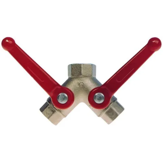 Allpa Messing-Verchromter 3-Wege Kugelhahn F-Flow, 1/2X3/8X3/8