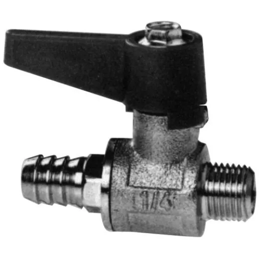 Allpa Messing-Verchromter Mini-Kugelhahn Mit Tülle 12mm, 1/4, Innen- & Außengewinde