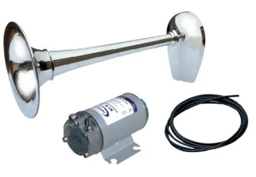 Allpa Messingverchromtes Signalhorn Mit Kompressor, Einklang, 24v (123db(A)-630hz) + Zulassung