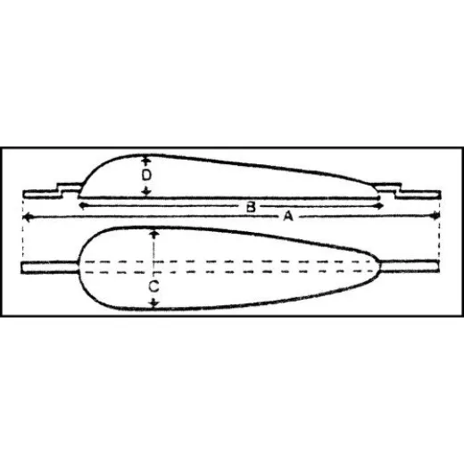 Allpa Zink Rumpfanode Mit Anschweißlaschen, 260x178x60x30mm (1,13kg)