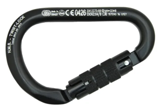 Alu-Karabiner HMS TWIST LOCK schwarz