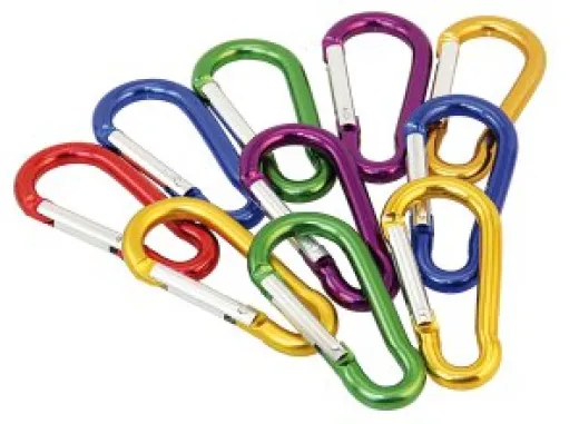 Alu-Karabinerhaken farbig sort. 60mm
