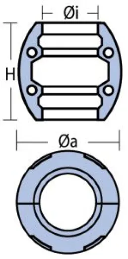 Alu-Wellenanode "Kugel" für Ø50mm
