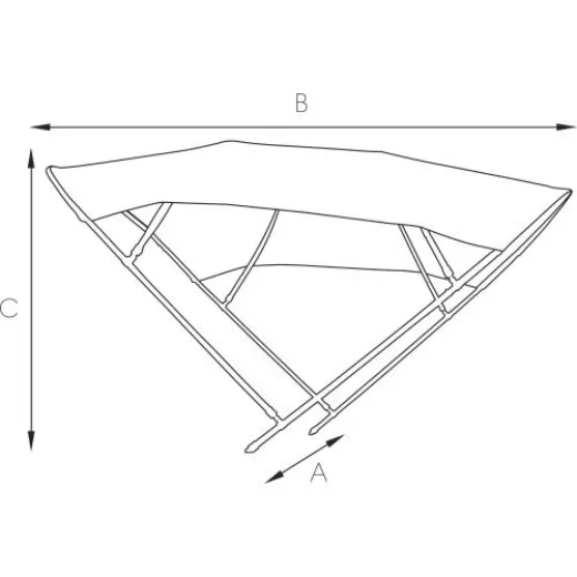 Allpa Sonnen-Top Modell Sixty, Weiß, 270x156x252cm; Aluminium Streben