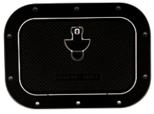 Aluminium Luke, Außenmaß 270x370mm, Innenmaß 160x260mm, Schwarz, Pulverbeschichtung