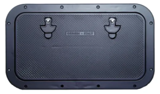 Aluminium Luke, Außenmaß 350x600mm, Innenmaß 240x490mm, Grau Ral 9006, Pulverbeschichtung