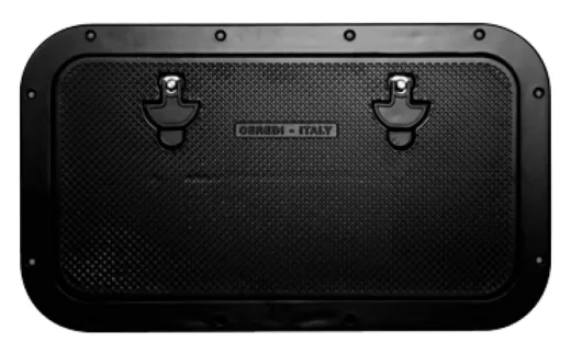 Aluminium Luke, Außenmaß 350x600mm, Innenmaß 240x490mm, Schwarz, Pulverbeschichtung