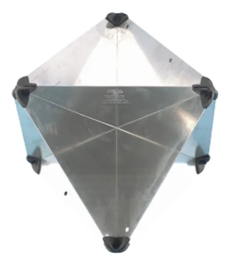 Aluminium Radarreflektor, Zusammenlegbar, 415x305x305mm, Echofläche: 10m², 900gr