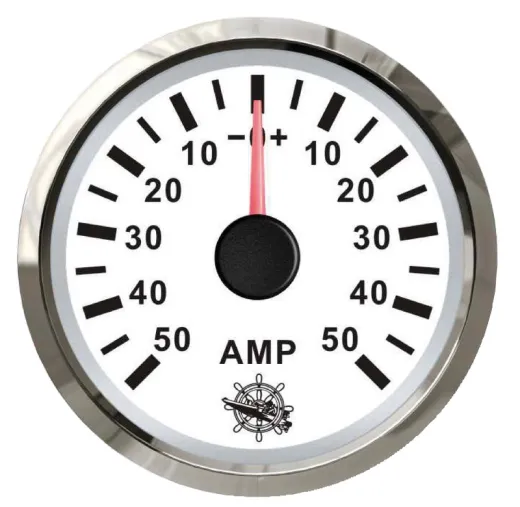Ammeter w/shunt 50 A white/glossy